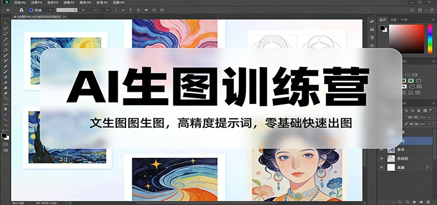 AI生图训练营：文生图图生图，高精度提示词，零基础快速出图-川川创富网