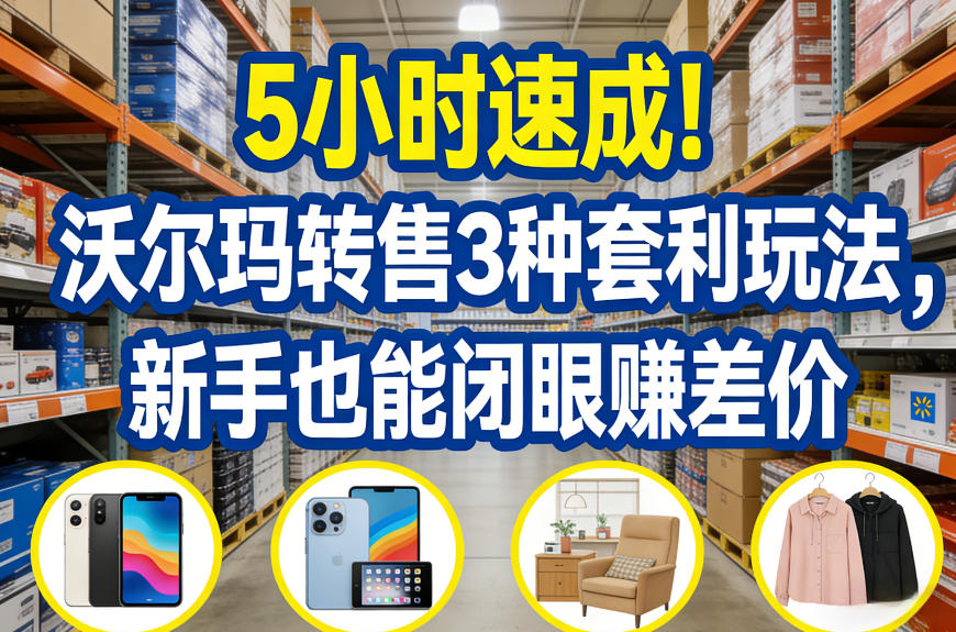 5小时速成！沃尔玛转售3种套利玩法，新手也能闭眼賺差价-川川创富网