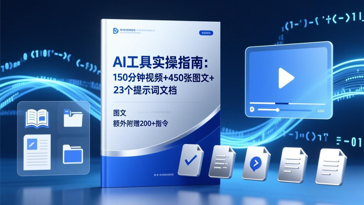 AI工具实操指南：150分钟视频+450张图文+23个提示词文档，额外附赠200+指令-川川创富网