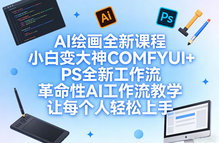 AI绘画全新课程，小白变大神COMFYUI+PS全新工作流，革命性AI工作流教学，让每个人轻松上手-川川创富网