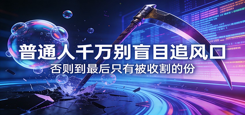 付费文章《通人千万别盲目追风口》否则到最后只有被收割的份-川川创富网