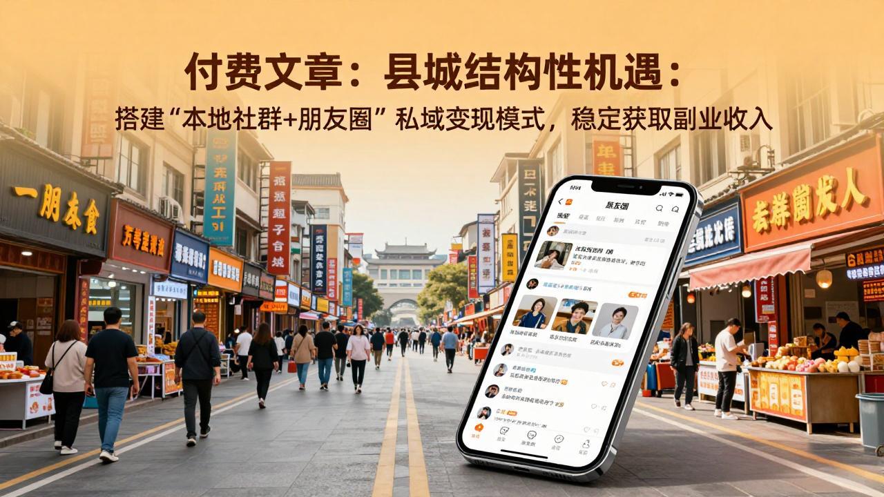 付费文章：县城结构性机遇：搭建“本地社群+朋友圈”私域变现模式，稳定获取副业收入-川川创富网