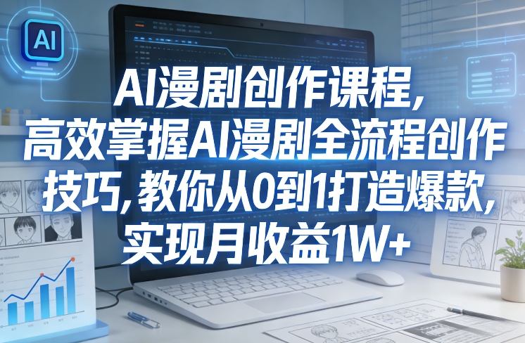 某社群AI漫剧创作课程，高效掌握AI漫剧全流程创作技巧，教你从0到1打造爆款，实现月收益1W+-川川创富网