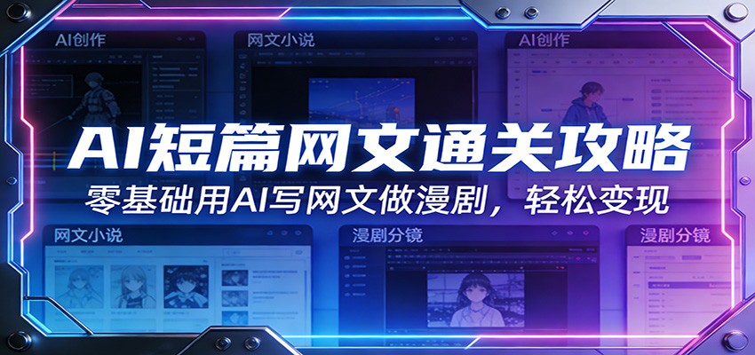 AI短篇网文通关攻略：零基础用AI写网文做漫剧，轻松变现-川川创富网