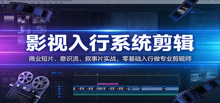 影视系统剪辑，商业短片、意识流、叙事片实战，零基础入行做专业剪辑师-川川创富网