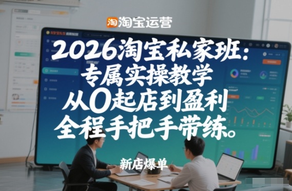 2026淘宝私家班：专属实操教学，从0起店到盈利，全程手把手带练(更新26年3月)-川川创富网