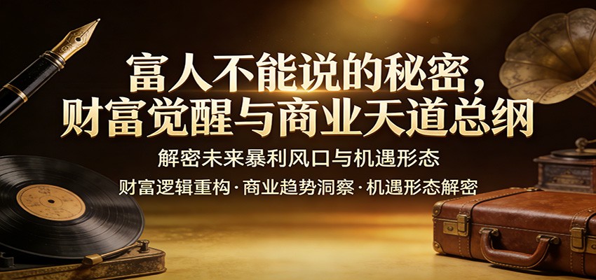 富人不能说的秘密，财富觉醒与商业天道总纲，解密未来暴利风口与机遇形态-川川创富网