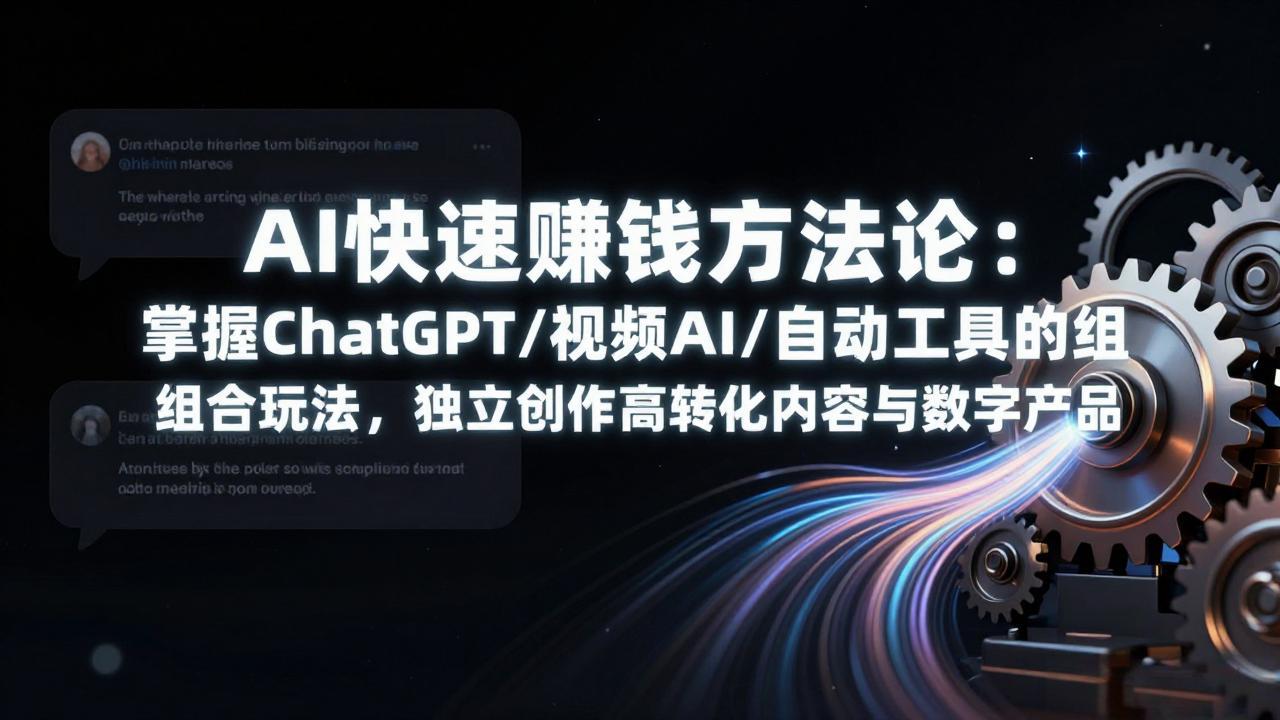 AI快速赚钱方法论：掌握ChatGPT/视频AI/自动化工具的组合玩法，独立创作高转化内容与数字产品-川川创富网