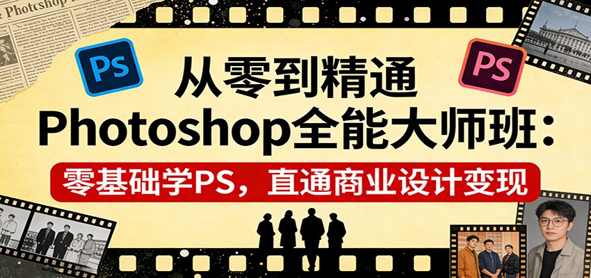 从零到精通Photoshop全能大师班：零基础学PS，直通商业设计变现-川川创富网