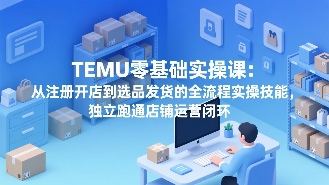 TEMU零基础实操课：从注册开店到选品发货的全流程实操技能，独立跑通店铺运营闭环-川川创富网