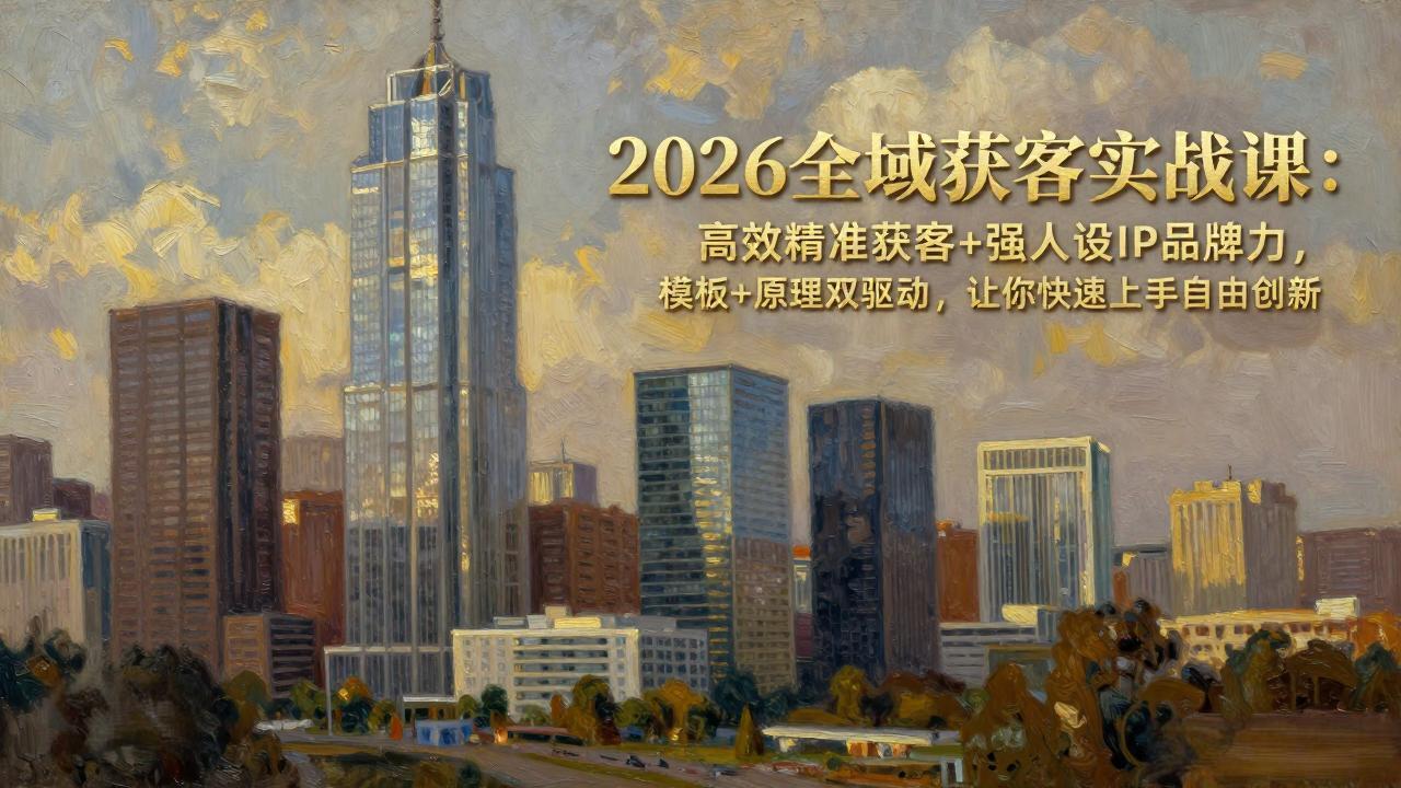 2026全域获客实战课：高效精准获客+强人设IP品牌力，模板+原理双驱动，让你快速上手自由创新-川川创富网
