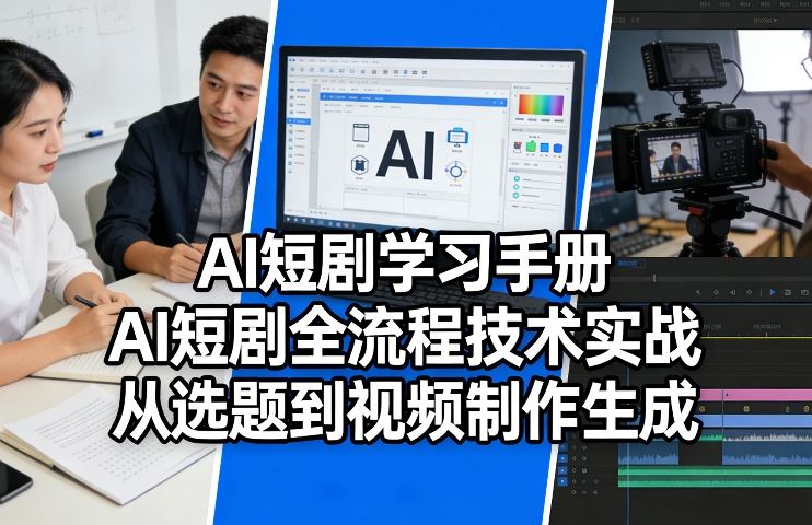 AI短剧学习手册，AI短剧全流程技术实战，从选题到视频制作生成-川川创富网