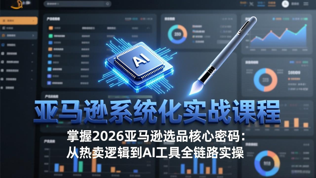 亚马逊系统化实战课-更新3月：2026最新选品方法论，从热卖原因分析到AI作图，提升选品成功率-川川创富网