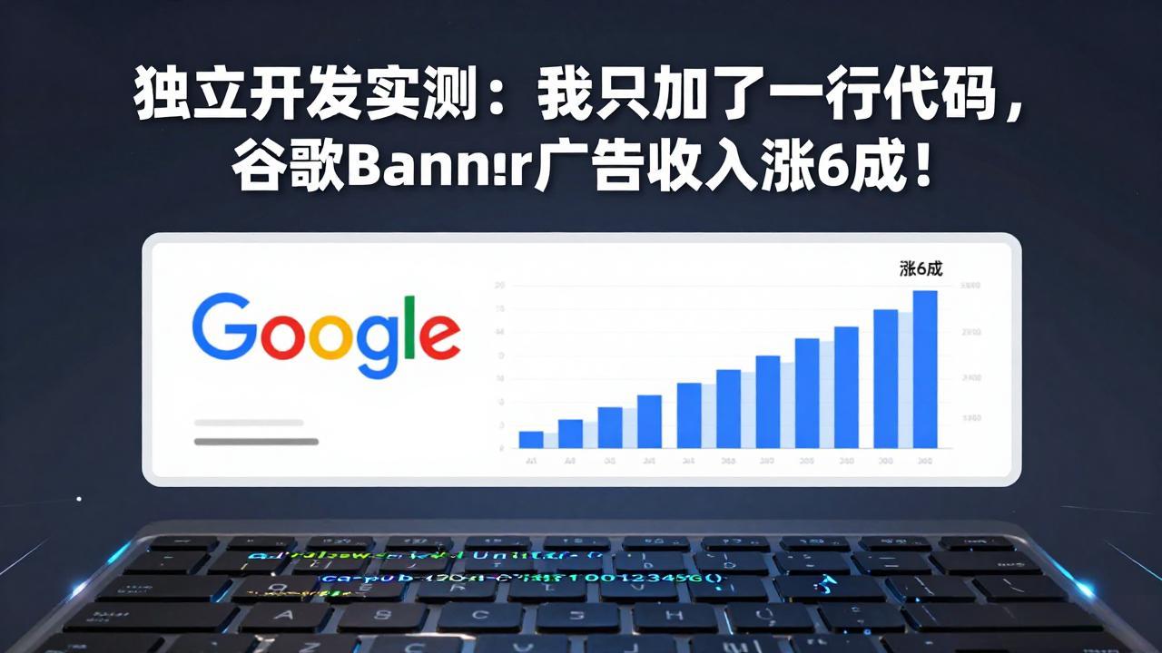 付费文章：独立开发实测：我只加了一行代码，谷歌Banner广告收入涨6成！-川川创富网