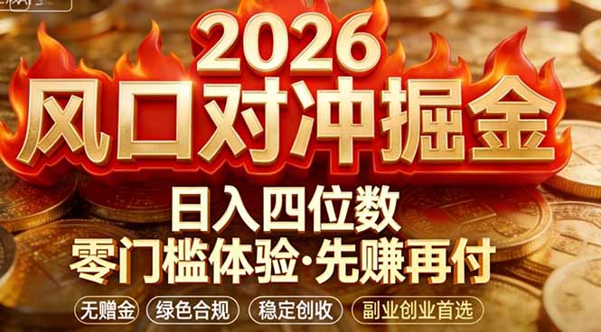 2026美金对冲套利，无赠金对冲策略保驾护航，低门槛易上手实操。单人单日收益2000+-川川创富网