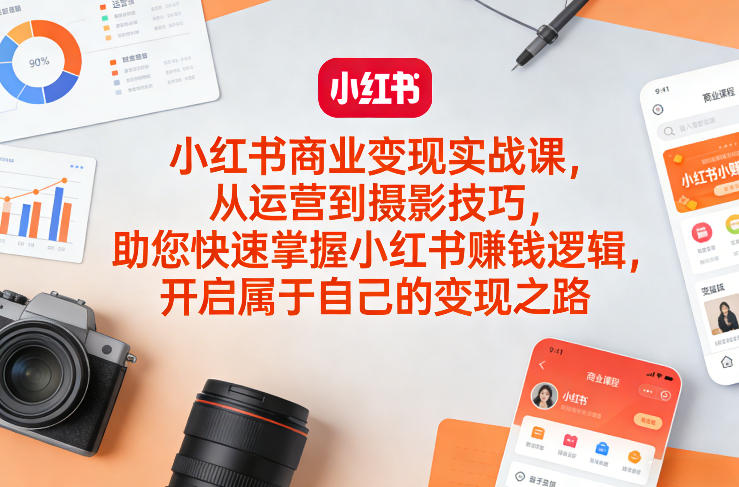 小红书商业变现实战课，从运营到摄影技巧，助您快速掌握小红书賺钱逻辑，开启属于自己的变现之路-川川创富网
