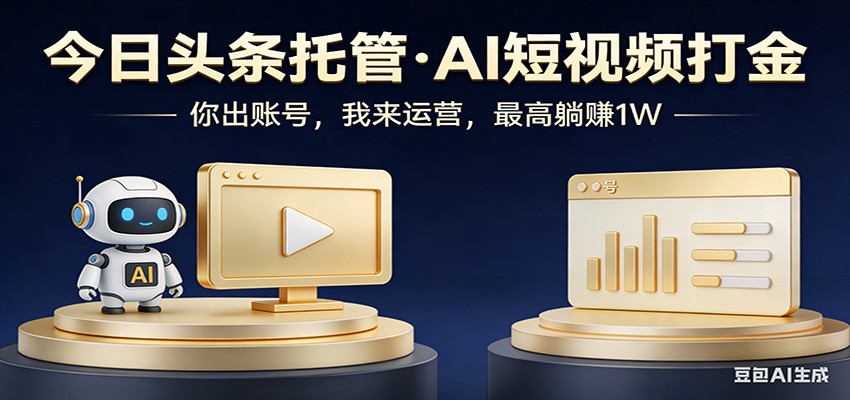 头条号AI托管，我提供作品，你提供账号，每天5分钟发布，小白躺赚3000+-川川创富网