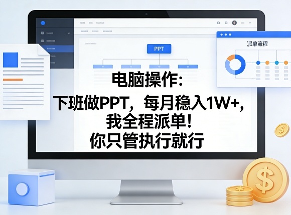 电脑操作：下班做PPT，每月稳入1W+，我全程派单！你只管执行就行【揭秘】-川川创富网