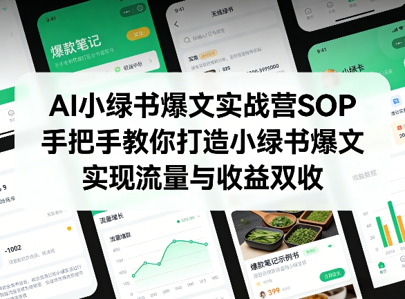 AI小绿书爆文实战营SOP，手把手教你打造小绿书爆文，实现流量与收益双收-川川创富网