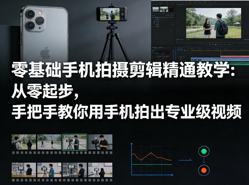 零基础手机拍摄剪辑精通教学：从零起步，手把手教你用手机拍出专业级视频-川川创富网