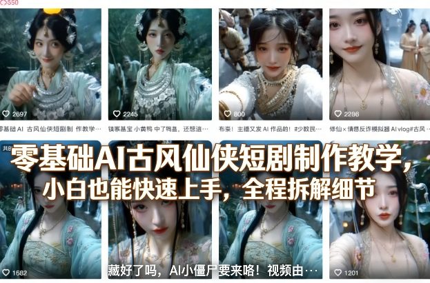 零基础AI古风仙侠短剧制作教学，小白也能快速上手，全程拆解细节-川川创富网