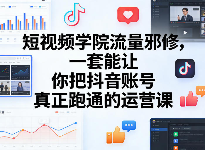 短视频学院流量邪修，一套能让你把抖音账号真正跑通的运营课-川川创富网