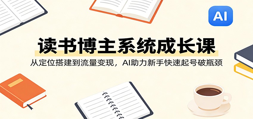 读书博主系统成长课：从定位搭建到流量变现，AI助力新手快速起号破瓶颈-川川创富网