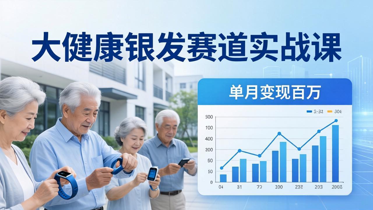 大健康银发赛道实战课：拆解视频号线索型 IP 单月变现百万逻辑，教你精准获客高效变现-川川创富网