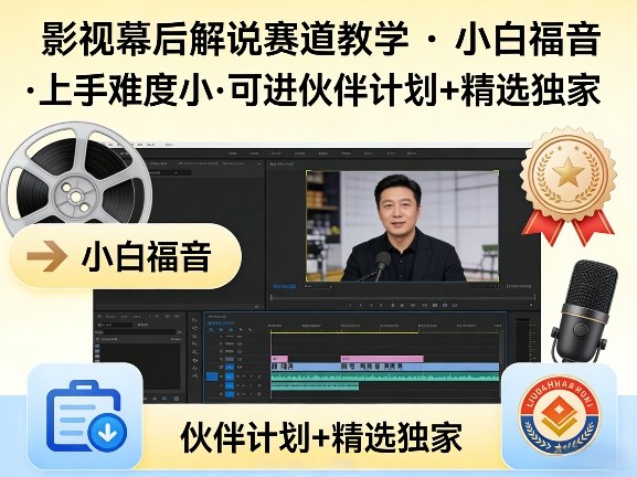 某大佬的影视幕后解说赛道教学，小白福音，上手难度小，可进伙伴计划+精选独家-川川创富网