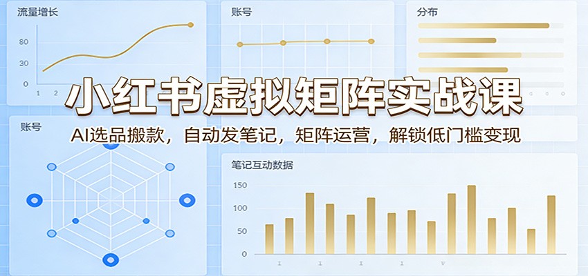 小红书虚拟矩阵实战课：AI选品搬款，自动发笔记，矩阵运营，解锁低门槛变现-川川创富网