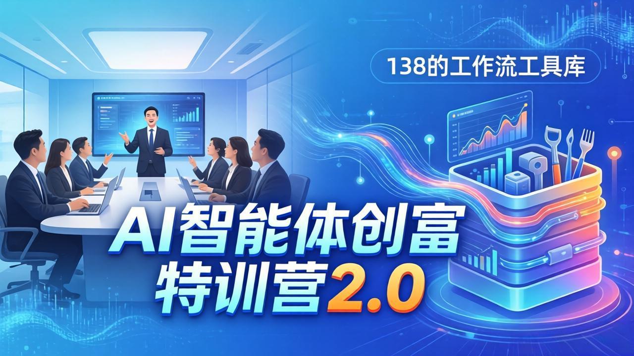 AI智能体创富训练营2.0：3天闭门直播+视频课+工具库，从0到1搭建智能体附138个工作流-川川创富网