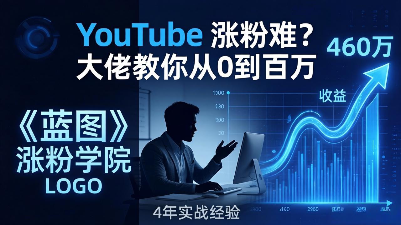 YouTube 涨粉难？《蓝图涨粉学院》：4 年赚 460 万的大佬教策略，从0到百万有路径！-川川创富网