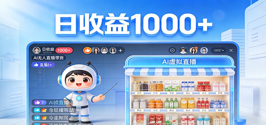 不用露脸不用说话，24小时自动卖货赚钱，全天自动直播，收益看得见-川川创富网