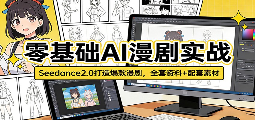 零基础AI漫剧实战：Seedance2.0打造爆款漫剧，全套资料+配套素材-川川创富网