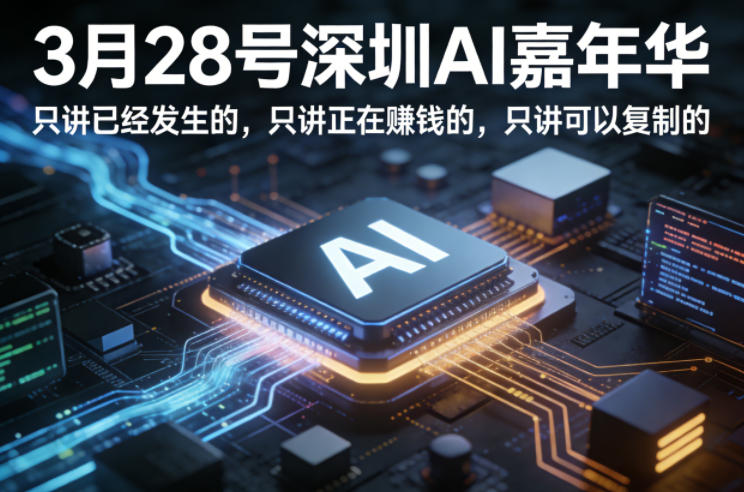 3月28号深圳AI嘉年华，只讲已经发生的，只讲正在賺钱的，只讲可以复制的-川川创富网