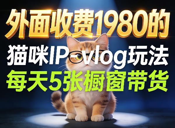 宠物赛道猫咪IP-vlog玩法，26条视频涨粉29W，每天5张橱窗带货拆解-川川创富网