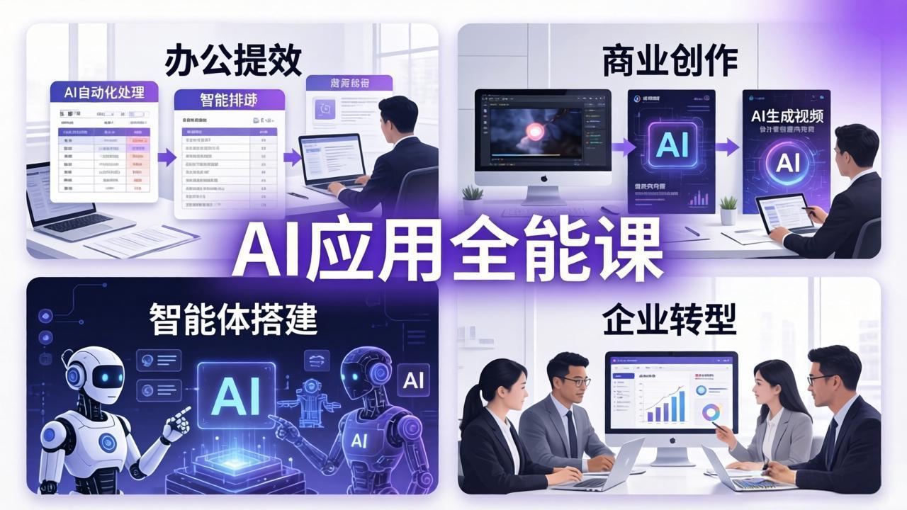 AIGC 应用全能课：办公提效、商业创作、智能体搭建、企业转型，一站式学会AI应用-川川创富网