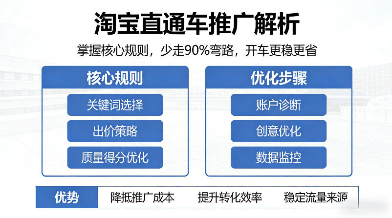 淘宝直通车推广解析，掌握核心规则，少走90%弯路，开车更稳更省-川川创富网