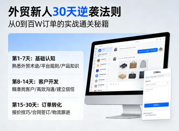 外贸新人30天逆袭法则，教你从0到百W订单的实战通关秘籍-川川创富网