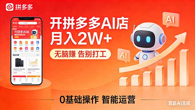 开一家拼多多AI店，月入2W+，无脑赚，告别打工，附SOP手册-川川创富网