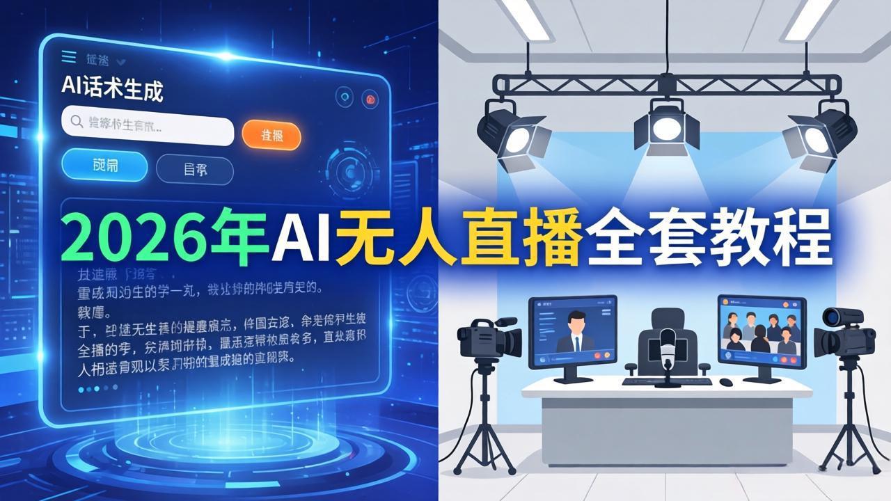 2026年AI无人直播全套教程：OBS安装+软件配置+直播间搭建+话术生成+一键开播实操-川川创富网