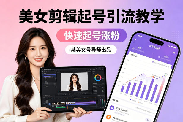 某美女号导师出品：美女剪辑起号引流教学，快速起号涨粉-川川创富网
