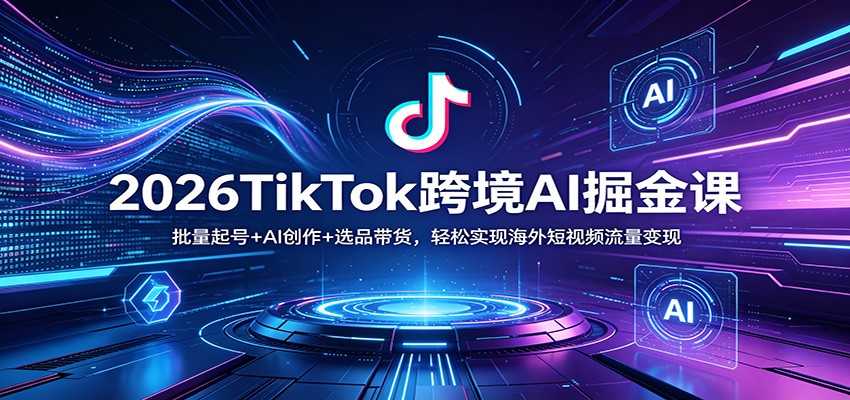 2026TikTok跨境AI掘金课：批量起号+AI创作+选品带货，轻松实现海外短视频流量变现-川川创富网