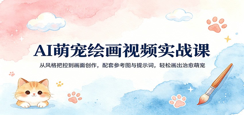 AI萌宠绘画视频实战课：从风格把控到画面创作，配套参考图与提示词，轻松画出治愈萌宠-川川创富网