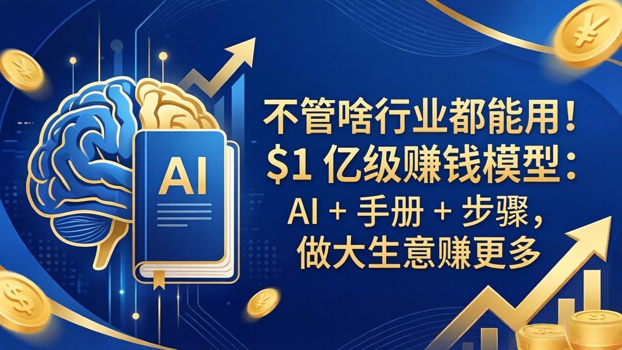 不管啥行业都能用！$1 亿级赚钱模型：AI + 手册 + 步骤，做大生意赚更多-川川创富网