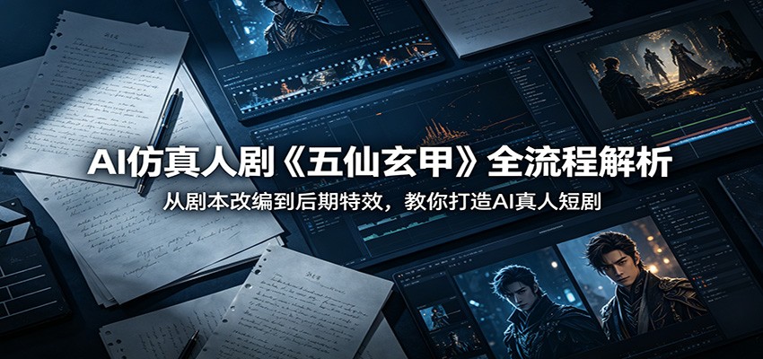 AI仿真人剧《五仙玄甲》全流程解析：从剧本改编到后期特效，教你打造AI真人短剧-川川创富网