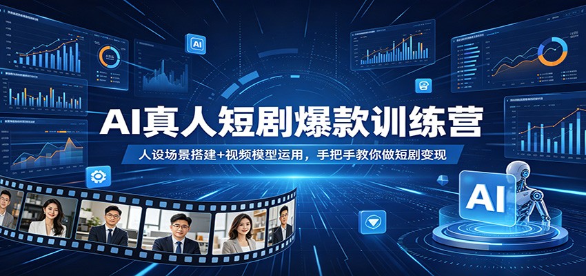 AI真人短剧爆款训练营：人设场景搭建+视频模型运用，手把手教你做短剧变现-川川创富网