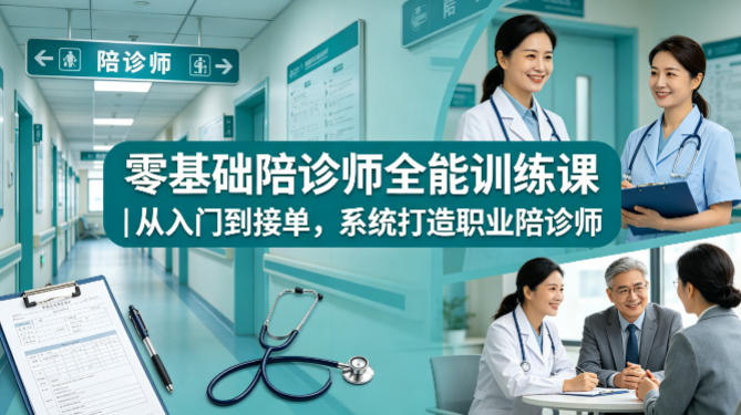 零基础陪诊师全能训练课｜从入门到接单，系统打造职业陪诊师-川川创富网