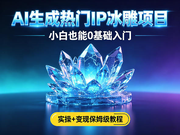 AI生成热门ip冰雕项目，小白也能0基础入门，实操+变现保姆级教程-川川创富网