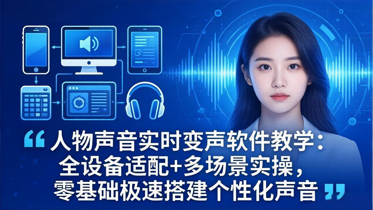 人物声音实时变声软件教学：全设备适配+多场景实操，零基础极速搭建个性化声音-川川创富网